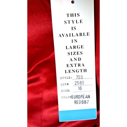 Bill Levkoff European Red Satin 2Pc Full Maxi Skirt Crop Top Rhinestone S-16 NEW