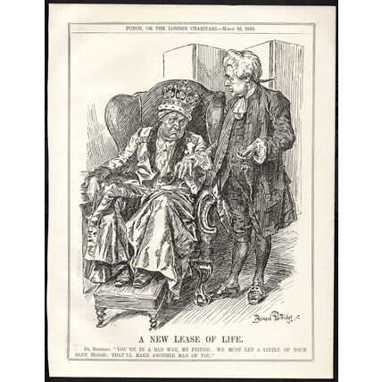 A NEW LEASE OF LIFE 1910 John Bernard Partridge Lord Rosebery PUNCH CARTOON PAGE