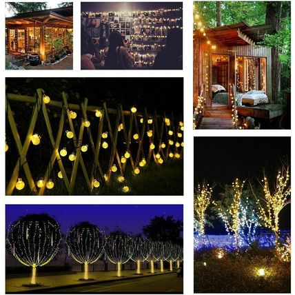 LED Ball Solar Light Party Fairy Outdoor Retro Ball String Lights Patio Garden