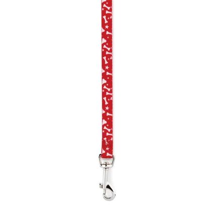 Casual Canine Pooch Patterns Dog Leads 6 ft x 1 in Red Bone