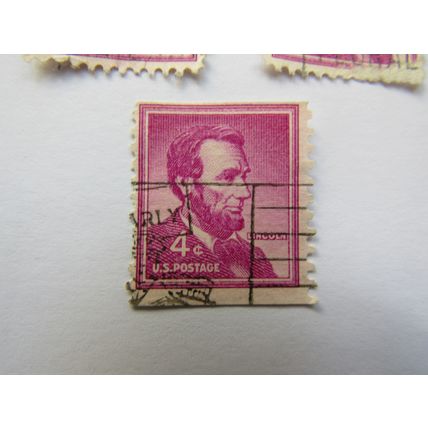 5-Abraham Lincoln 4 cent stamp purple! Rare Stamp!