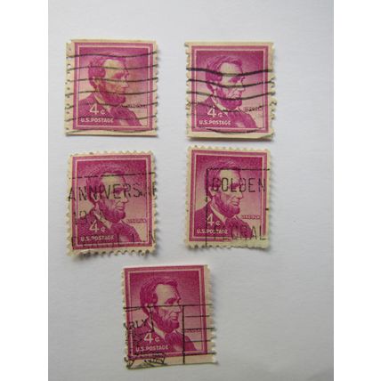 5-Abraham Lincoln 4 cent stamp purple! Rare Stamp!