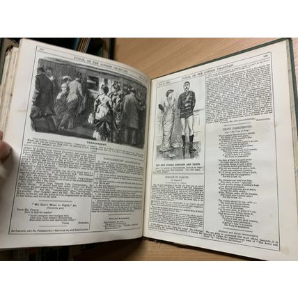 RARE* JAN-JUNE 1878 PUNCH MAGAZINE BOUND VOL 74 ILLUSTRATED ANTIQUE BOOK (P6)