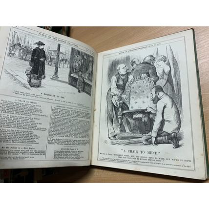 RARE* JAN-JUNE 1878 PUNCH MAGAZINE BOUND VOL 74 ILLUSTRATED ANTIQUE BOOK (P6)