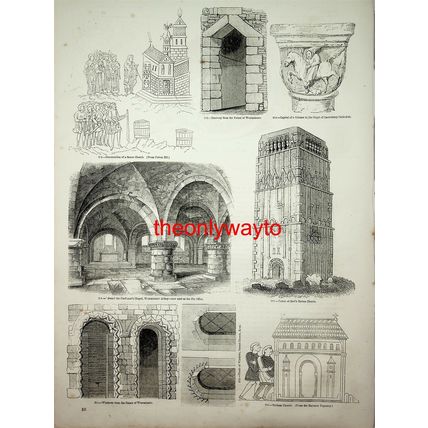 Tower Of Earl Barton Church, Confessors Chapel, Book Illustration (Print), c1856