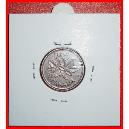 Ⰶ WAR ISSUE (1939-1945): CANADA★ 1 CENT 1943 WITH INDIA! ★LOW START★NO RESERVE