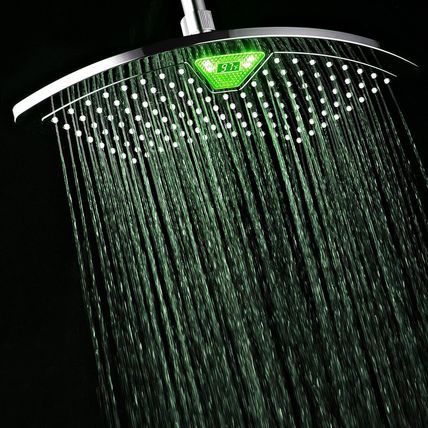 Dream Spa Aquafan 12 Inch All-Chrome Rainfall-Led-Shower-Head with Color-Changin
