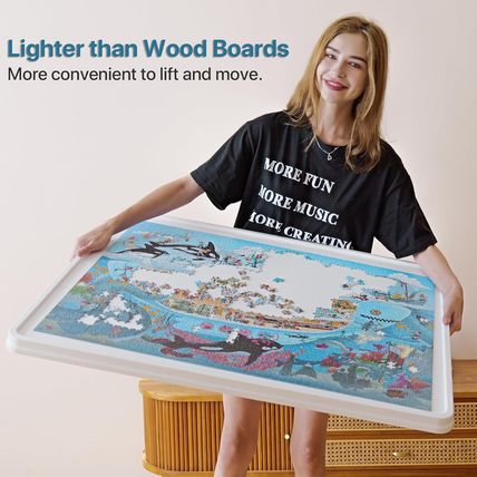 1500 Pieces Rotating Plastic Puzzle Board with Drawers and Cover, 35"X27" Portab