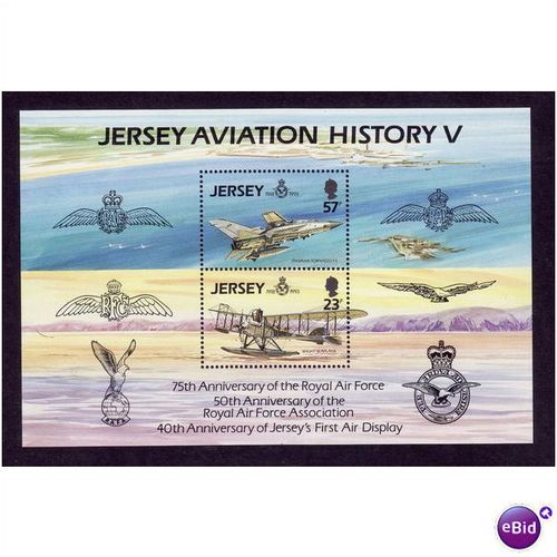 JERSEY 1993 JERSEY AVIATION HISTORY V RAF MIN SHEET U/M MINT