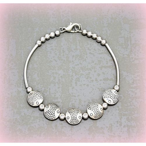 Tibet Hill Tribe Style Silver Tone Charm Bracelet Bangle Crafts Jewellery 2232