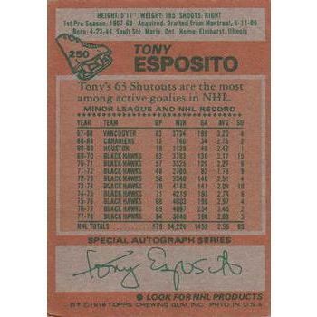 1978 Topps Hockey Tony Esposito