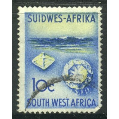 South West Africa 1961 - SG180 - 10c blue/yellow - Diamond - used