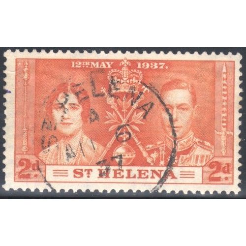 St. Helena 1937 - SG129 - 2d orange - KGV1 Coronation - used