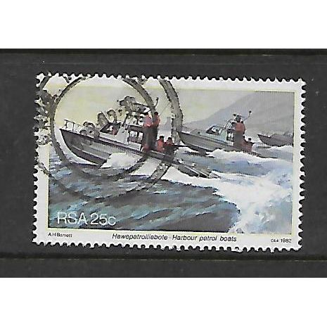 SOUTH AFRICA 1982 NAVAL BASE 25c HARBOUR PATROL BOATS SG 509 FINE USED