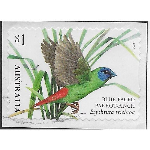 AUS 2018 $1.00 (S/A) 'BIRDS -FINCHES -BLUE FACE' ON PAPER FINE USED (EBID25-890)