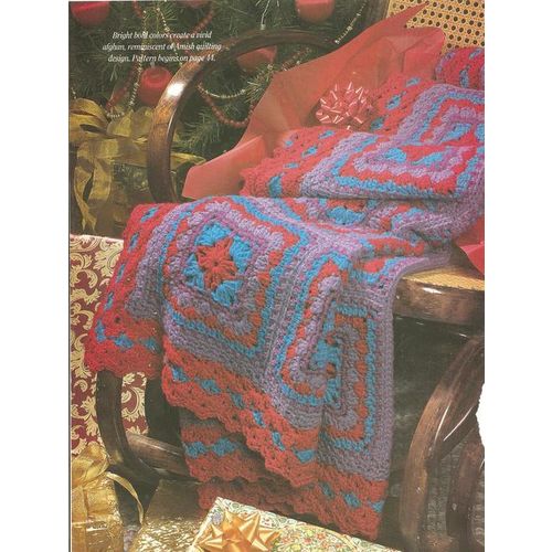 Crochet Afghan Pattern Amish Print Afghan