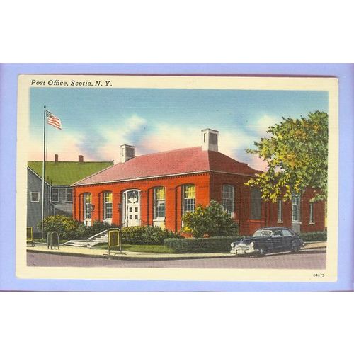 New York Scotia Post Office Street Scene Intersection w/Small Brick Buildi~217