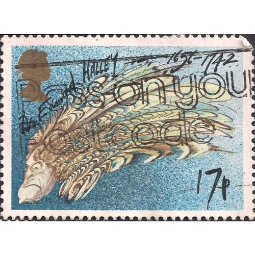 GB, SPACE, Halley's Comet, blue 1986, 17p, #3