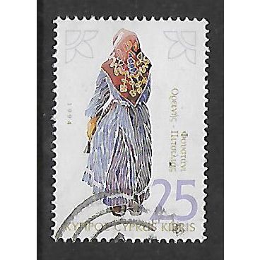 CYPRUS 1994 TRADITIONAL COSTUMES 25c WOMAN FROM PITSILLIA SG 871 FINE USED