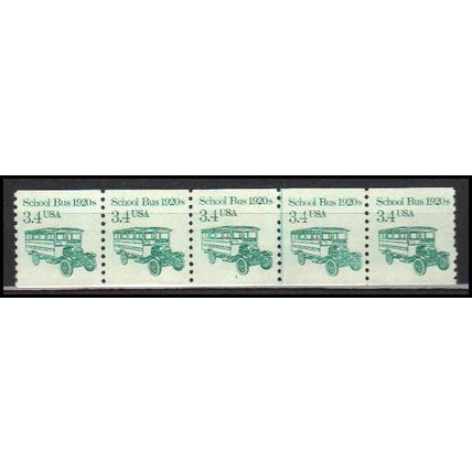 2123 3.4c School Bus Fine MNH Dry Gum PNC 1/5 X0015