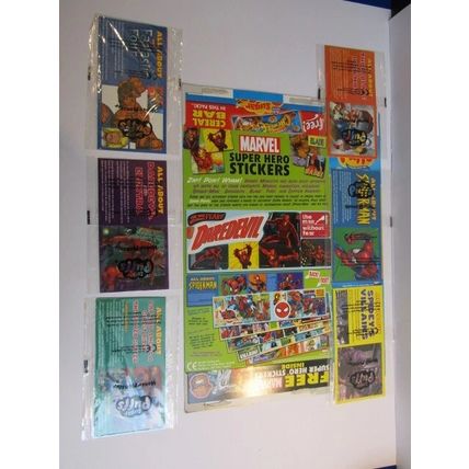 Quaker - Sugar Puffs 2003 Box MARVEL Super Hero Sticker packs Sealed Set of 6