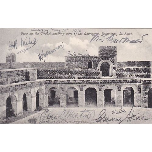 View Of The Citadel Showing Part Of the Courtyard Brimstone Saint Kitts Postcard