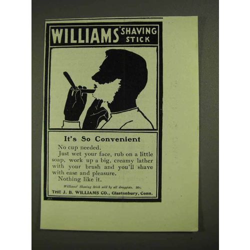 1903 Williams' Shaving Stick Ad - It's So Convenient