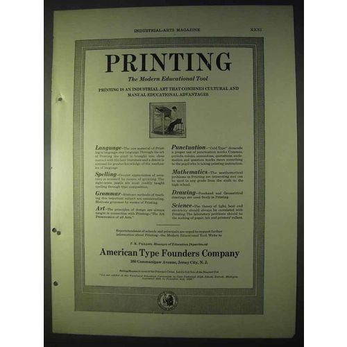 1922 American Type Founders Company Ad - Printing