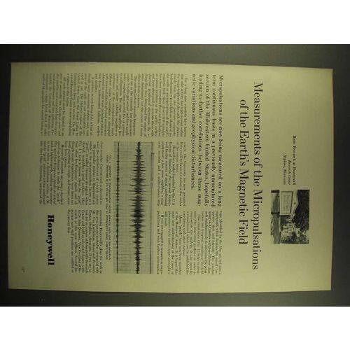 1966 Honeywell Research Center Ad - Micropulsations of Magnetic Field