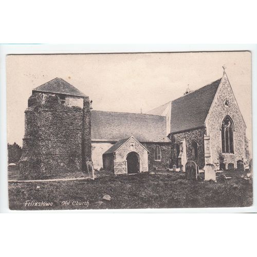 Old Felixstowe Church Postcard Suffolk 32241