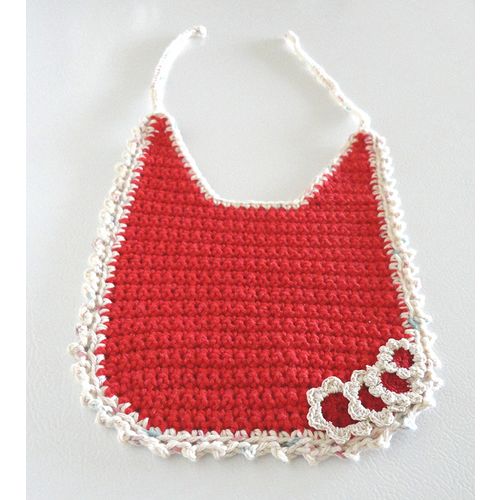 Baby toddler bib burp cloth #bb002 cotton crochet 7.5 inch x 7.75 inch