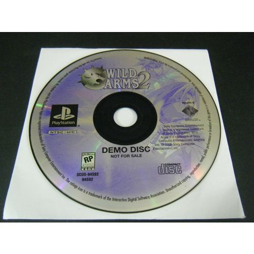 Wild Arms 2 - Demo Disc (Playstation 1, 2000) - Disc Only!!!