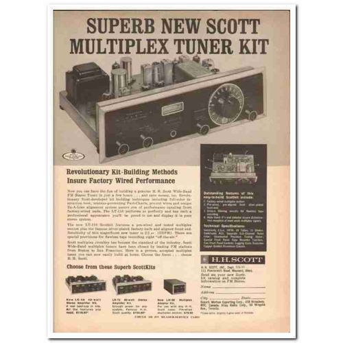 H H SCOTT INC 1961 LT-110 Superb stereo multiplex tuner kit vintage ad