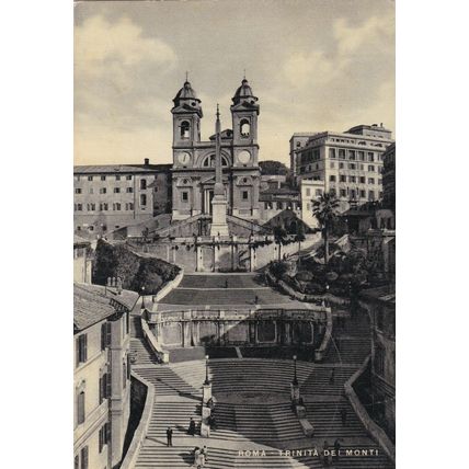 Roma Trinita Del Monti Italy Postcard unused VGC