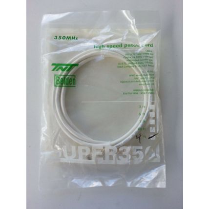 Brand New Belden Data Twist 350 Mhz Patch Cable Cord, 24AWG, White 4FT, Lot of 3