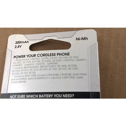 DE Digital Energy (Uniden) BT 1008 300mAh 2.4v Ni-MH 2302564 - NEW 230-2564 1025
