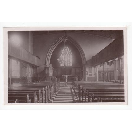 Interior of Parish Church Kirkham Postcard 1950s RP Lancashire