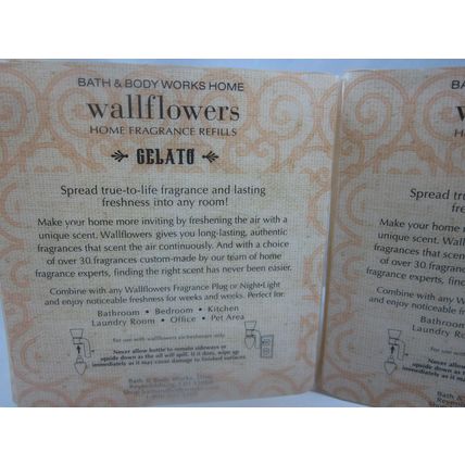 2 bx /4 bulbs Bath & Body Works Home Wallflower Refill Bulb Gelato