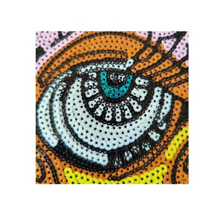 Hand of Hamza Fatima Eye Sequin Iron On Patch 20.5 cm x 26 cm Sew Badge P227