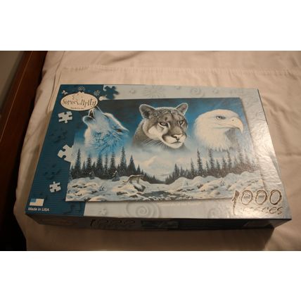 GENERALS OF THE FOREST 1000 PIECE PUZZLE COMPLETE EAGLE COUGAR WOLF