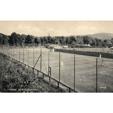 Tennis Courts at Banchory Aberdeen Scottish Rare Old Valentines Postcard