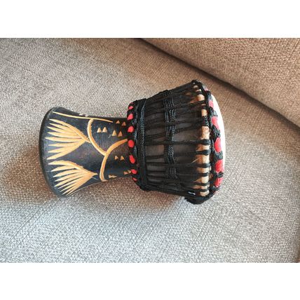 Genuine, Vintage, Wooden, Hand Crafted/Painted, Goat Skin, African Drum/Djembe