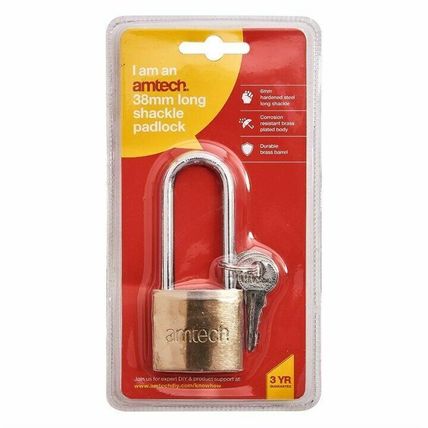 38mm Heavy Duty Padlock 55mm Long Steel Shackle Security Lock Outdoor Safety