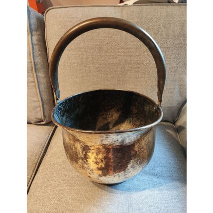Vintage/Antique, Large, Brass & Bronze, Helmet Shaped, Coal Scuttle/Bucket