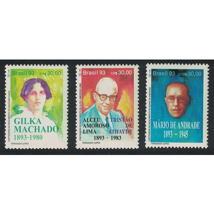 Brazil Writers' Birth Centenaries 3v 1993 MNH SG#2604-2606 MI#2553-2555