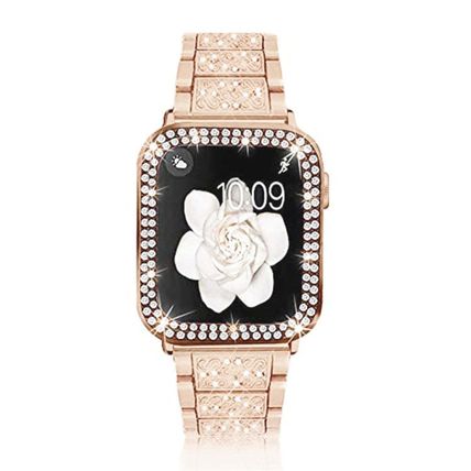Diamond Metal Watch Band For Apple Watch Series, 7 45mm / 6&SE&5&4 44mm / 3&2&1
