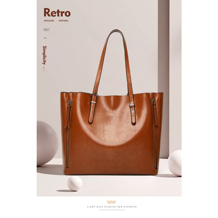 Women's Soft Faux Leather Tote Bag Purse Handbags Wallet Brown