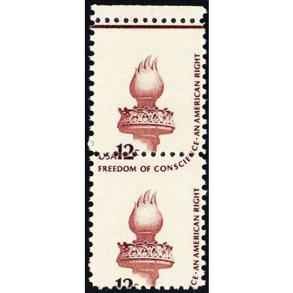1594, Mint NH 12¢ Perf Shift Error Pair of Stamps From Top Row - Stuart Katz