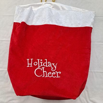 LARGE CHRISTMAS SANTA GIFT SACK Bag Holiday Present Toy Stocking Holiday Cheer