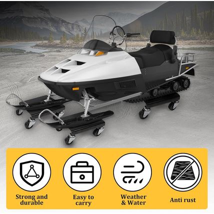 3 Pcs Snowmobile Dolly Set Anti-Slip with Caster Wheels 1500 LBS Moving Rollers
